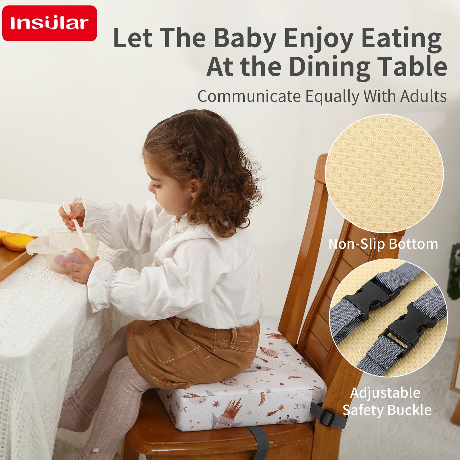 Baby High Chair Booster - INSULAR 스타 패턴 방수 아기용 하이체어