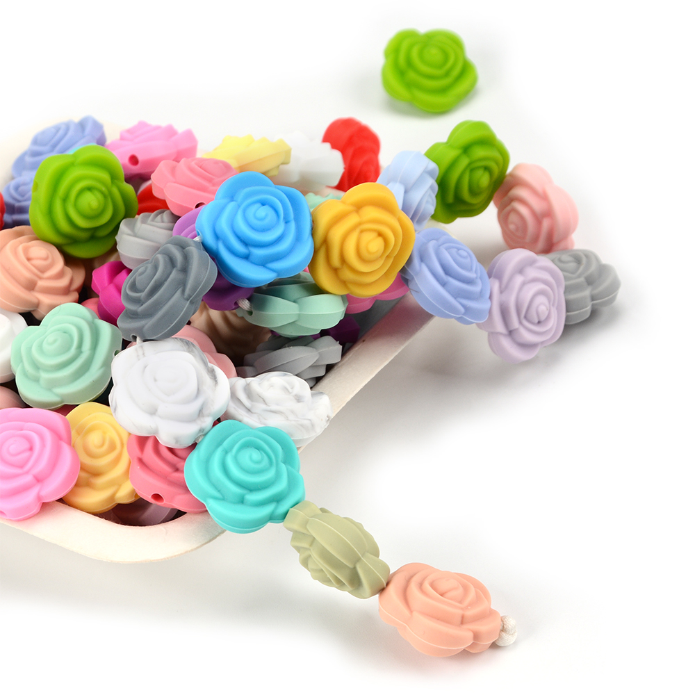 도매 10 개/묶음 실리콘 구슬 꽃 아기 Teether - Baby Products Wholesale 리뷰 및 가격